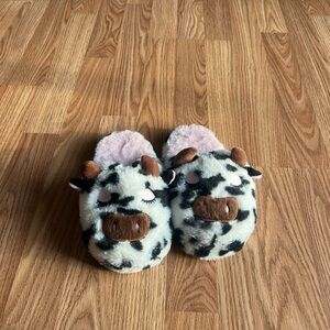 Adorable Cow Print Kids Slippers